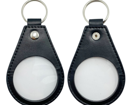 wholesale PU leather challenge coin keychain