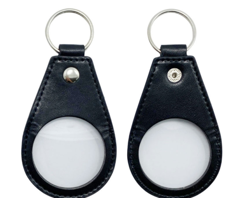 bulk blank leather challenge coin holder keyring