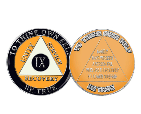 Personalized soft enamel zinc alloy sobriety AA coins