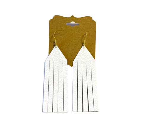 custom design leather fringe earrings