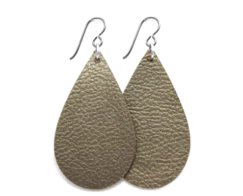 custom faux leather teardrop earrings