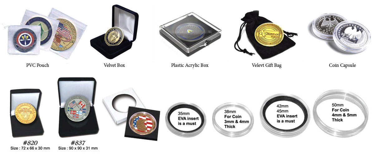 wholesale various challenge coin packaging