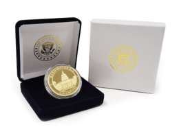 custom logo printed velvet challenge coin gift box