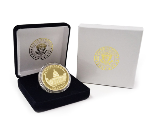 custom logo printed velvet challenge coin gift box