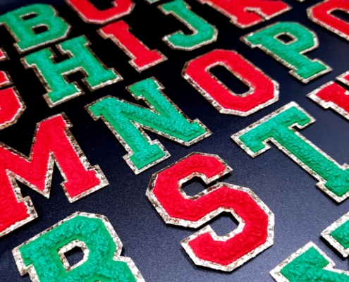 Wholesale Red and Green Christmas English Letters Patches