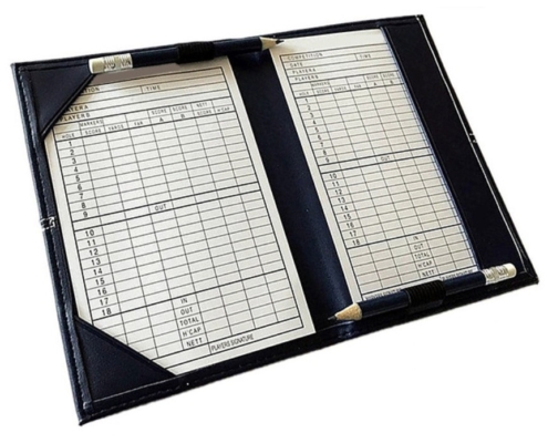 wholesale black leather golf scorecard holder book