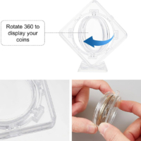 wholesale acrylic rotating challenge coin display case stand