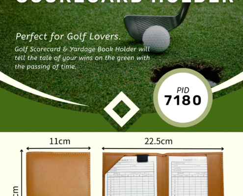 wholesale custom golfer scorecard holder gift PU leather golf card holder
