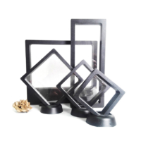 wholesale transparent jewelry, challenge coin 3D floating frame display cases