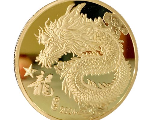 custom zodiac dragon mirror effect coin