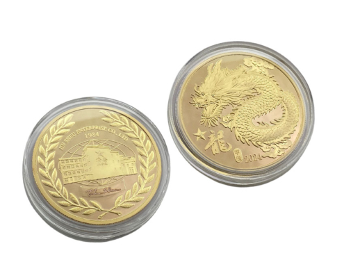 custom metal coin with acrylic coin capsule