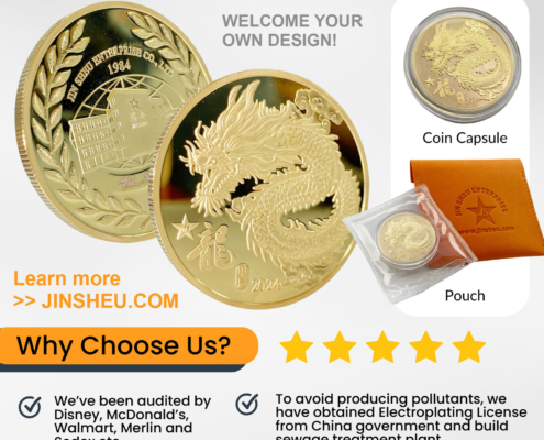 wholesale customized mirror finished dragoon souvenir coins