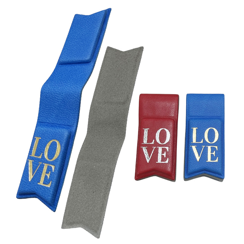 Wholesale leather magnetic bookmarks with foil stamping logo