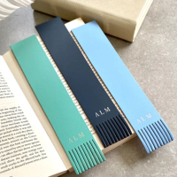 customized blank leather bookmark with tassel