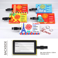custom logo plastic rubber luggage travel bag tags