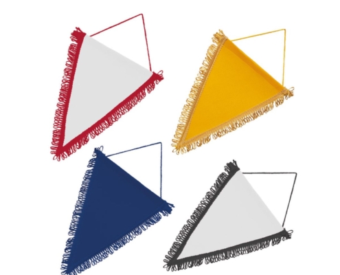 custom triangle pennant flags with tassels