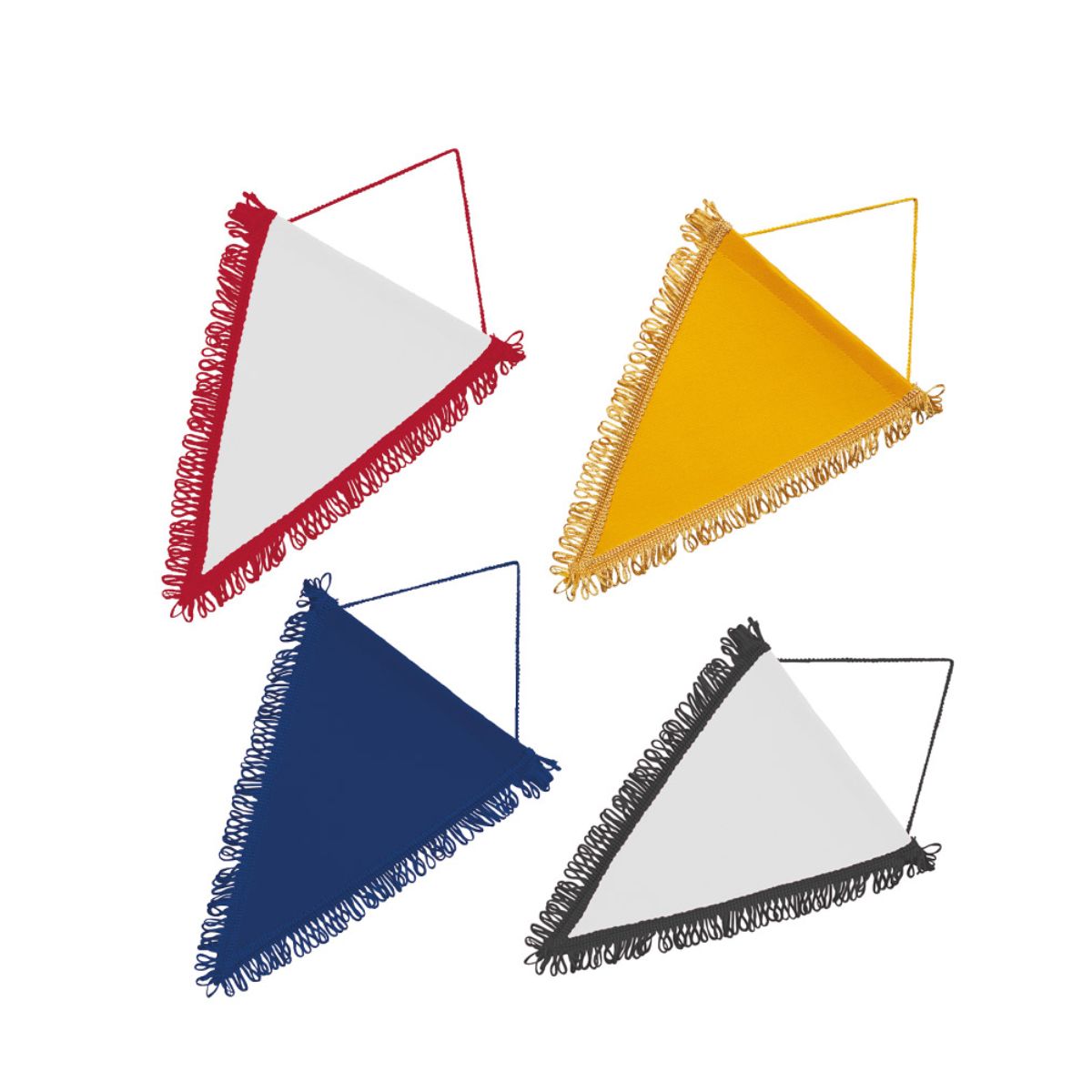 custom triangle pennant flags with tassels