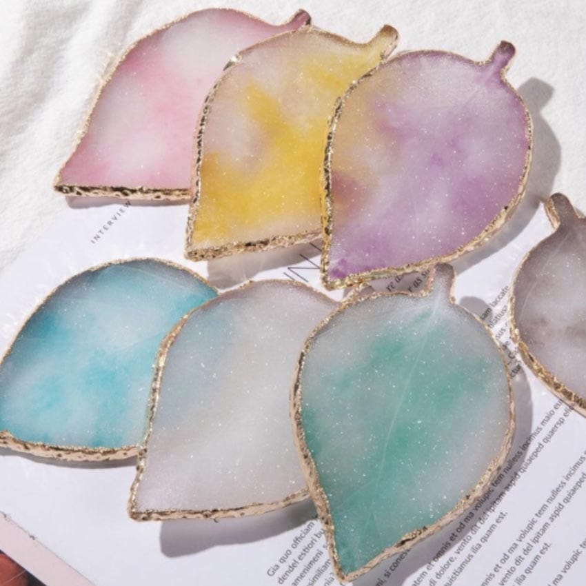 wholesale leaf shaped nail cosmetic mixing tool palettes