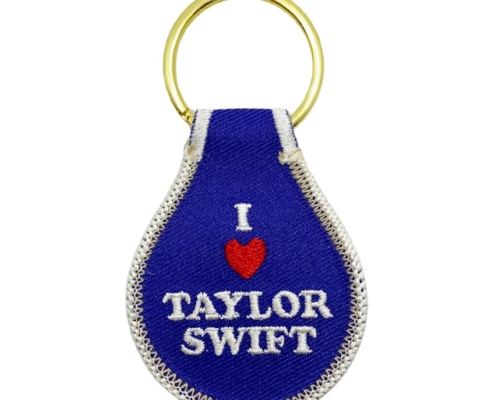 custom embroidered I love taylor swift keychain