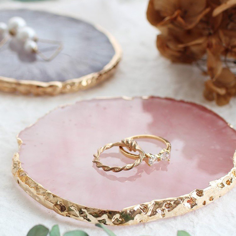 pink faux agate stone piece jewelry display board