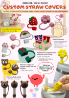 wholesale custom made silicone stanley straw topper