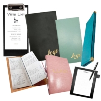 wholesale custom leather menu holders and leather wine list menus