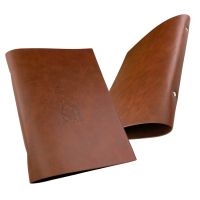 custom debossed PU leather menu book covers