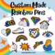 custom made rainbow pride metal enamel pins