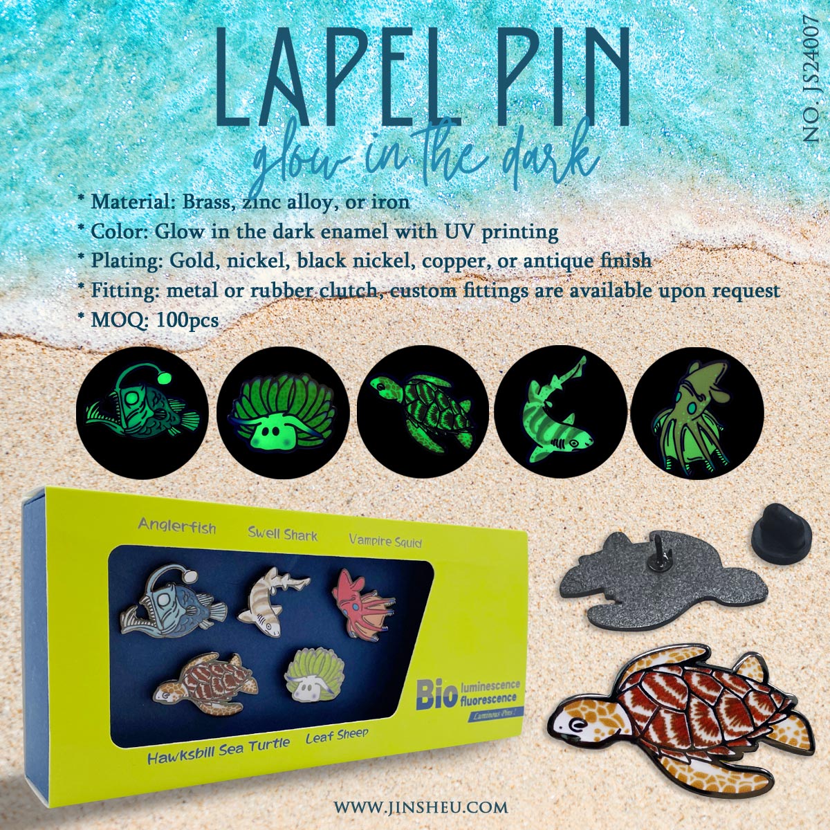 Illuminate your brand with our custom luminous lapel pin