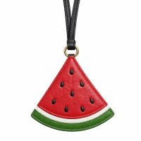 Custom made fashion accessory wholesale leather watermelon slice bag charms wholesale
