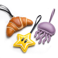 manufacture custom stuffed fashion branded giveaway leather bag charms wholesale