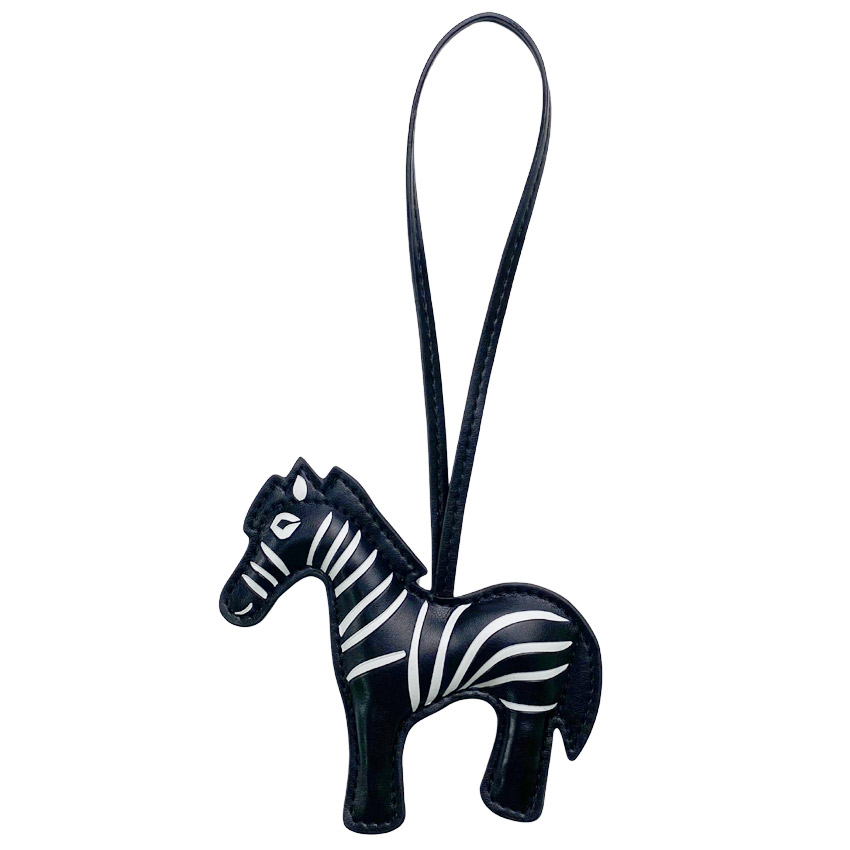 wholesale padded zebra horse leather bag charms