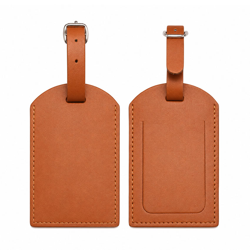 wholesale custom logo PU leather luggage tags