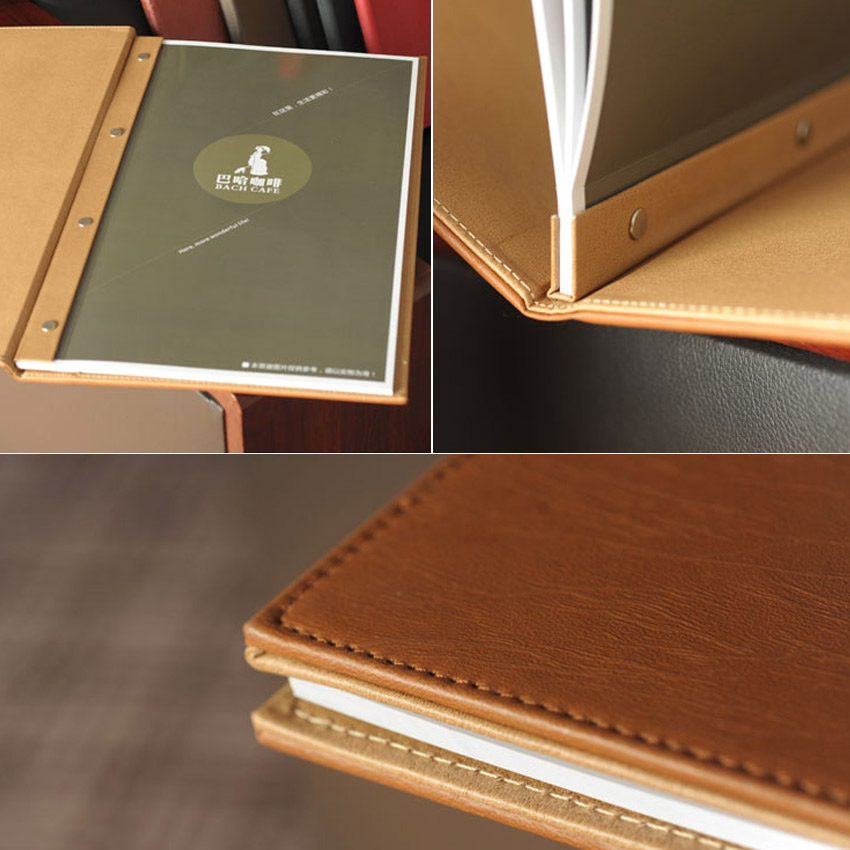 Personalized Leather Menu Cover with Screw Post Binding Manufacturer