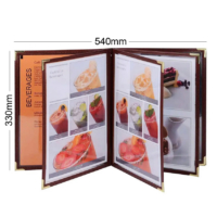 Wholesale Custom Logo Leather Menu Holder with inner pages