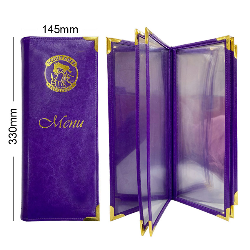 Wholesale PU Leather Café Dessert Menu Book