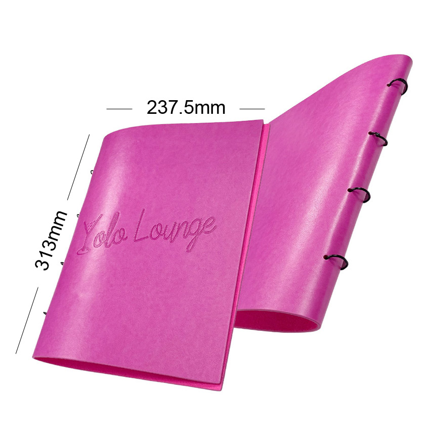 Custom Embossed Logo Leather Menu Covers