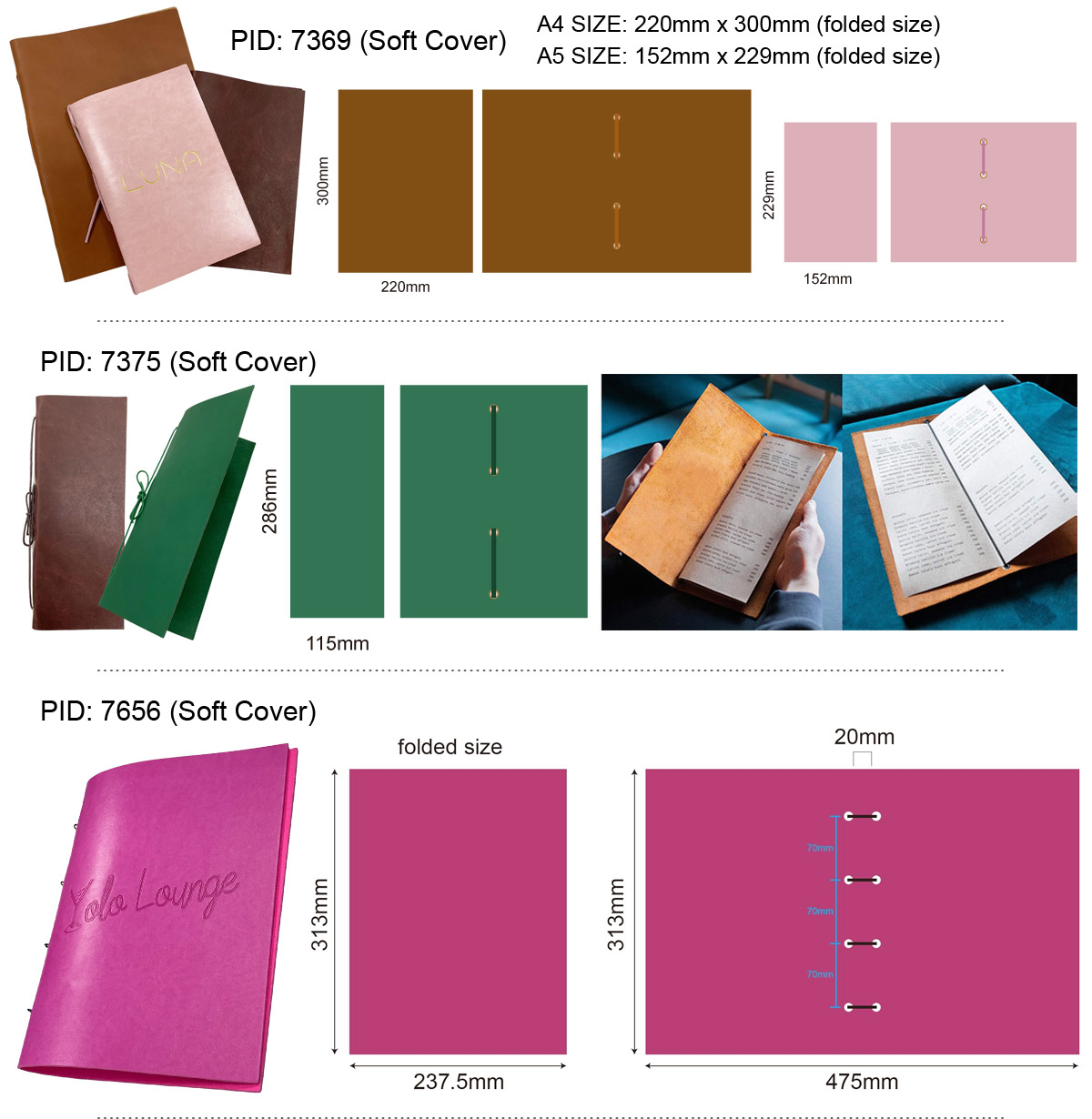 manufacturer custom logo leather menu book covers