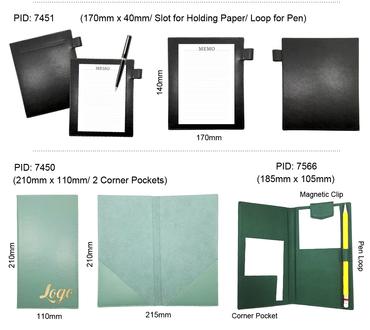 wholesale custom logo leather memos and waiter leather serve book