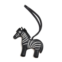 customized zebra horse leather bag charm