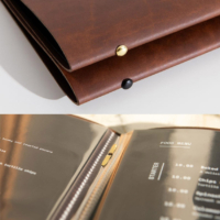 Round Head Fastener Leather Menu Book Holders