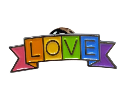 custom rainbow love metal lapel pin wholesale