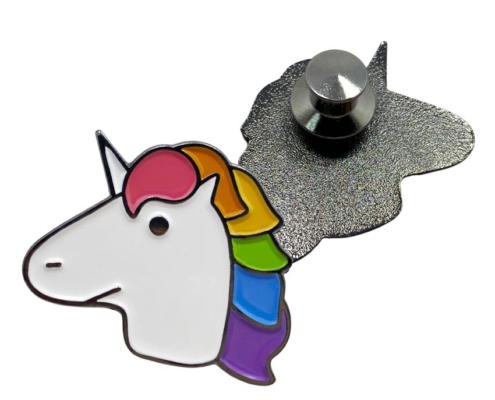 custom enamel rainbow unicorn pin badge