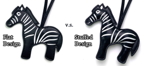 custom stuffed and flat leather bag charms