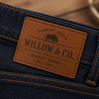 Manufacturer custom logo PU leather patches for jeans
