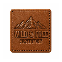 custom outdoor sports branded embossed logo leather patch