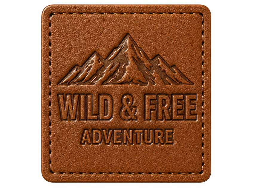 custom outdoor sports branded embossed logo leather patch custom outdoor sports branded embossed logo leather patch