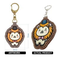 wholesale custom logo embroidered patch leather keychains