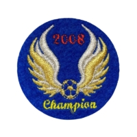 manufacturer custom logo gold metallic embroidery patch