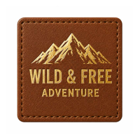 personalized leather patch and logo with gold foil printing